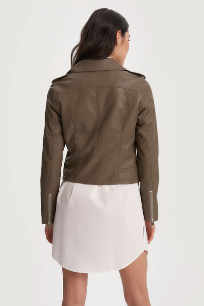 Anika Cropped Vegan Leather Coat