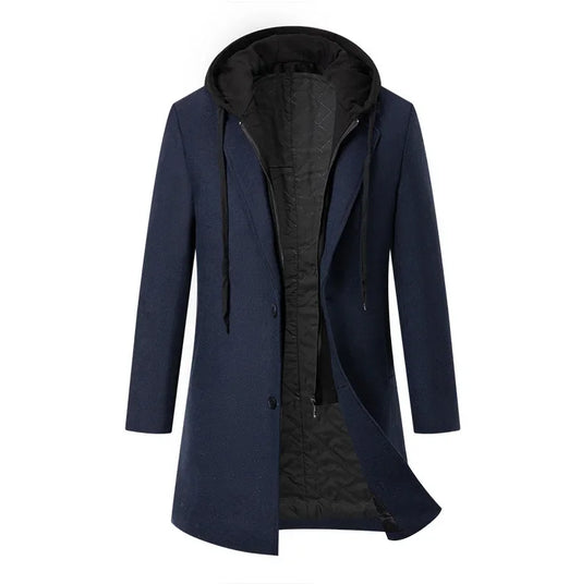 Men Wool Coat in blue