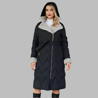 Rabia Long Length Parka with Fur Trim