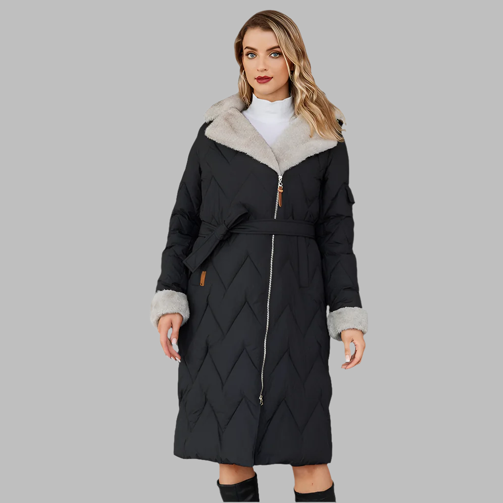 Rabia Long Length Parka with Fur Trim