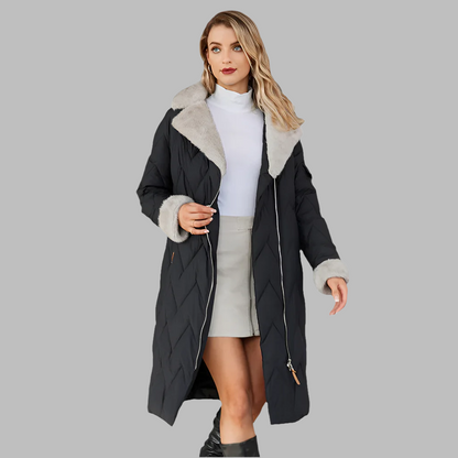 Rabia Long Length Parka with Fur Trim