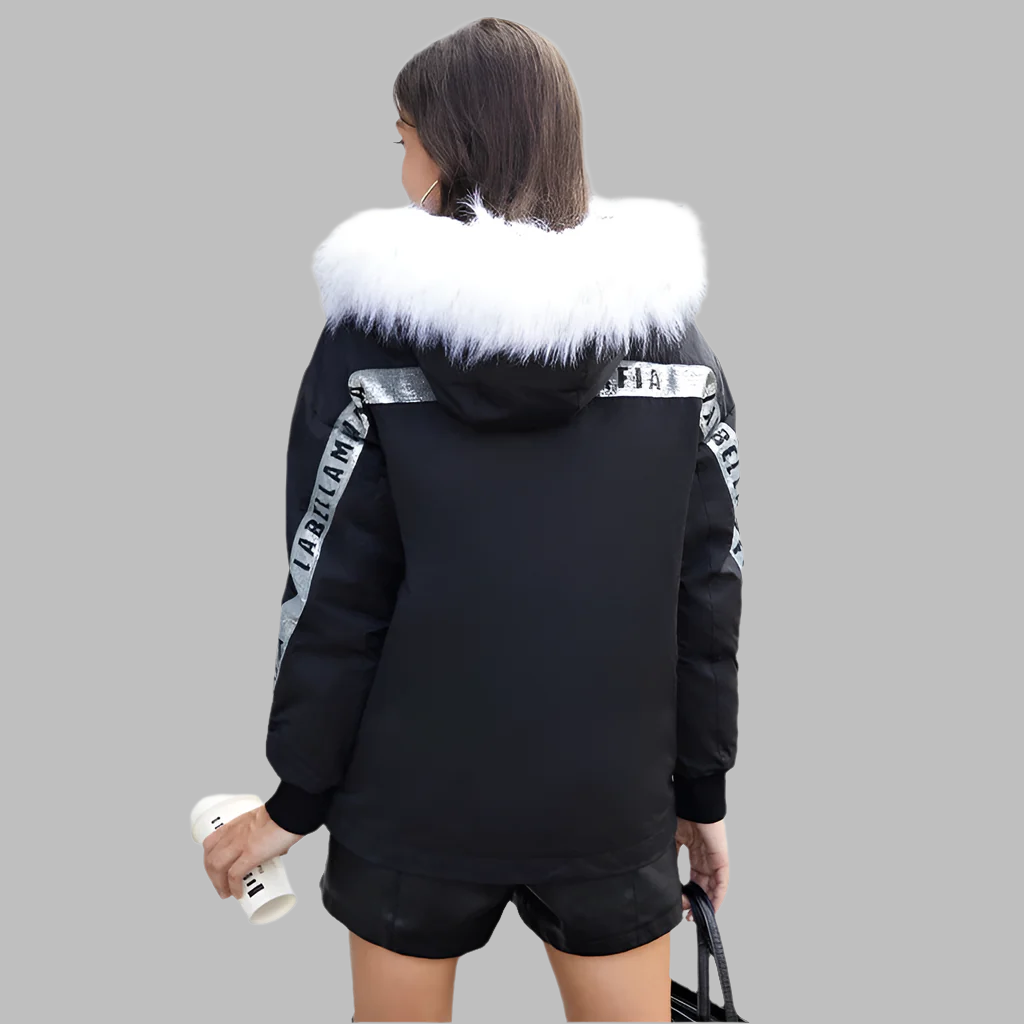 Flora white Fur Collar coat