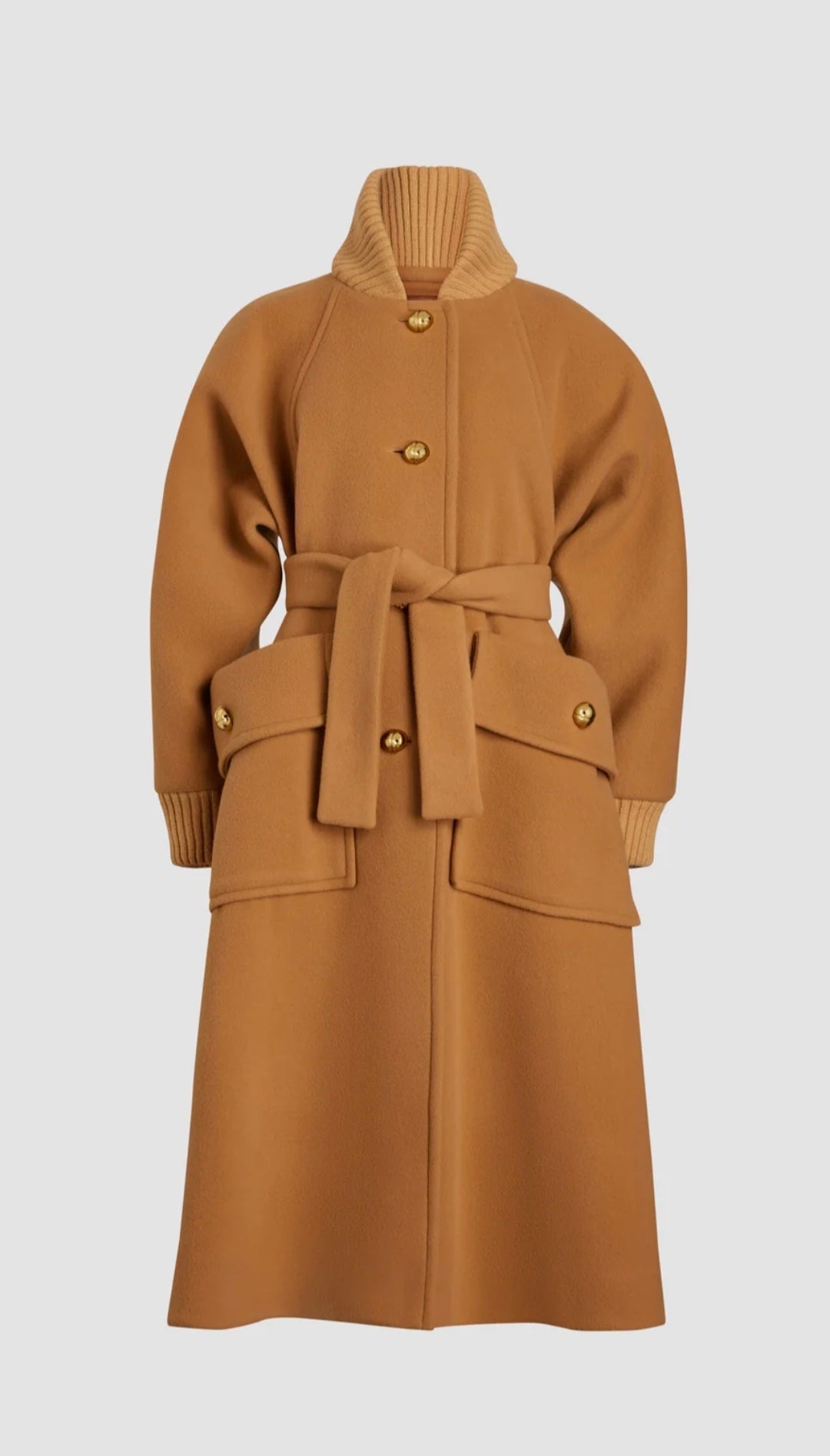 Oversized coat in wool and cashmere blend