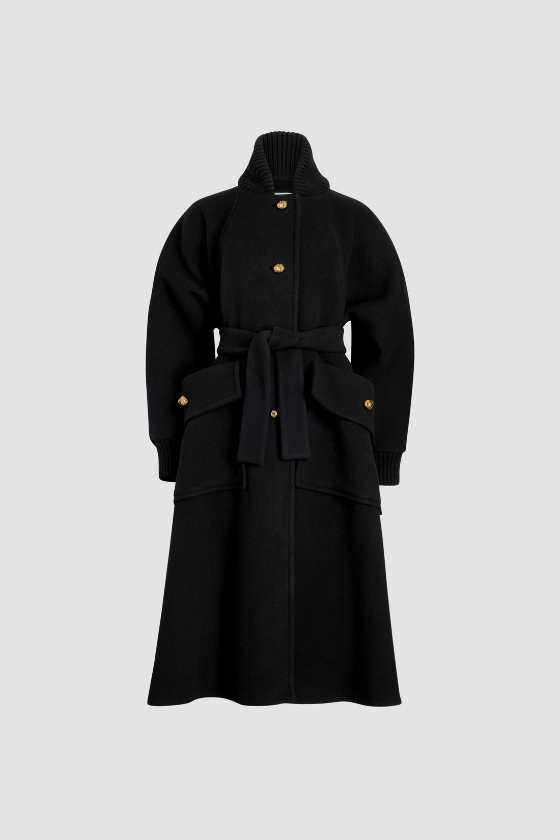 Oversized coat in wool and cashmere blend